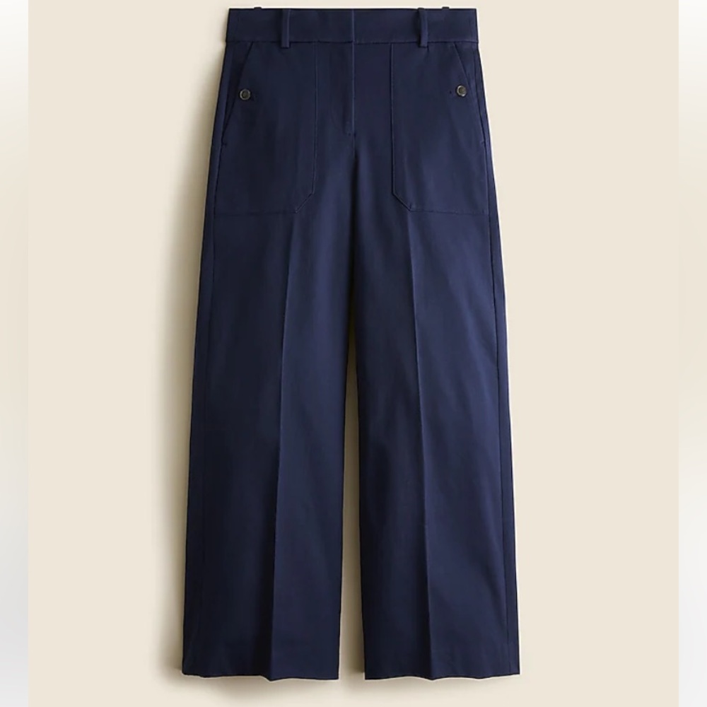 NWT J Crew Sydney wide leg pant in bi stretch cotton blend